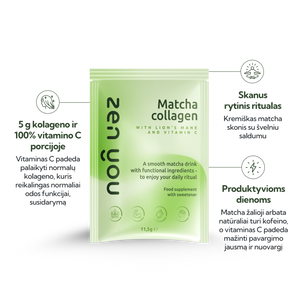 ZENYOU Matcha Collagen su Liūto karčių grybu ir vitaminu C