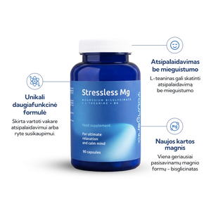 StressLess Magnio bisglicinatas + L-teaninas + vit. B6