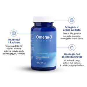 Premium omega-3 + vit. D3, K2, E